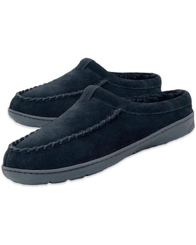 Clarks S Cosy Open Back Suede Clog Slipper With Plush Sherpa Lining Indoor Outdoor Slippers For - Blue