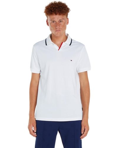 Tommy Hilfiger Poloshirt Kurzarm Rwb Tipped V Collar Reg Polo Regular Fit - Weiß
