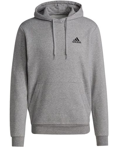 adidas Kapuzensweatshirt ESSENTIALS FLEECE HOODIE - Grau