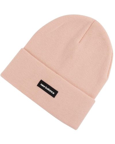 New Balance , , Linear Nb Knit Cuffed Beanie, All Ages, One Size Fits Most, Pink Haze - Natural