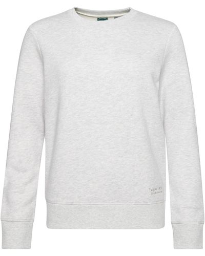 Superdry Vintage Sweatshirt mit Rundhalsausschnitt und Stickerei Gletschergrau Meliert 38 - Weiß