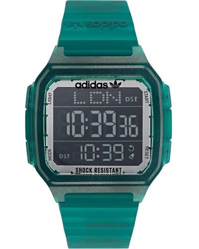 adidas Originals Digital One Gmt Plastic/resin Fashion Digital Watch - Aost22048 - Green