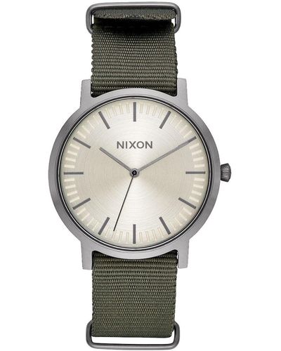 Nixon Analog Quarz Smart Watch Armbanduhr mit Nylon Armband A1059-2232-00 - Mettallic