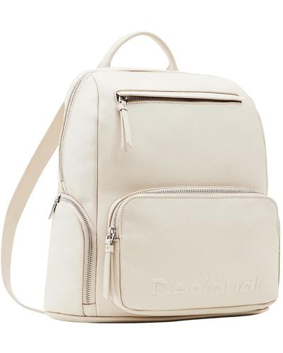 Desigual Midsize Half-logo Backpack - White
