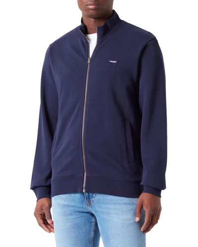 Wrangler Funnel Neck Zip Sweatshirt - Blue