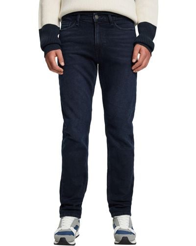 Esprit Jeans mit gerader Passform und mittelhohem Bund - Blau