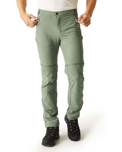 Regatta Pantaloni da Trekking da Uomo con Zip - Verde