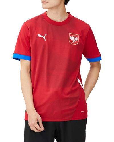 PUMA Fußballtrikot Serbien 2024 Heim Dark Cherry- Team royal XL - Rot