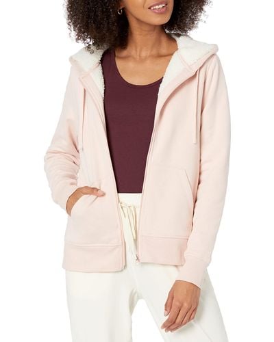Amazon Essentials Sherpa-lined Fleece Full-zip Hooded Jacket - Pink