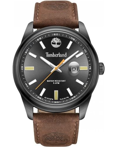 Timberland Analog Quarz Uhr mit Leder Armband TDWGF0009604 - Schwarz