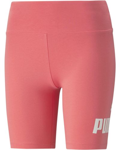 PUMA Leggings Essentials Logo Short Donna L Loveable Pink - Rosso