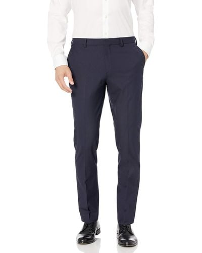 Amazon Essentials Pantalon Habillé en Tissu Stretch Infroissable Coupe Ajustée - Bleu