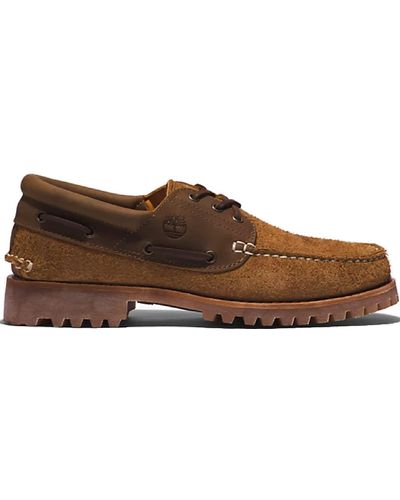 Timberland Authentic 3 Eye Classic Lug Handsewn Boat Shoe Moccasin Boat Shoes Brown Tb-0a29uf-890 Eu 43.5 - Black
