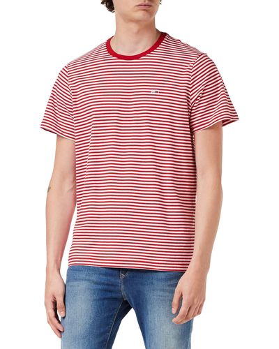 Tommy Hilfiger Tjm Tommy Classics Stripe Tee T-Shirt - Rosso
