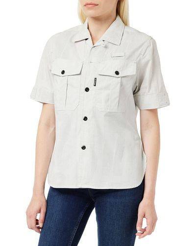 G-Star RAW Officer Shirt Ss Blouse Voor - Wit