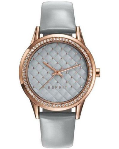 Esprit Analog Quarz Smart Watch Armbanduhr mit Leder Armband ES109572002 - Mettallic