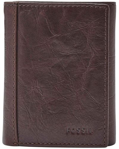 Fossil Neel Leather Trifold - Brown