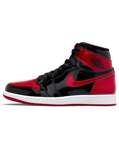 Nike Air Jordan 1 High OG Patent Bred 555088-063 Size 41 - Schwarz