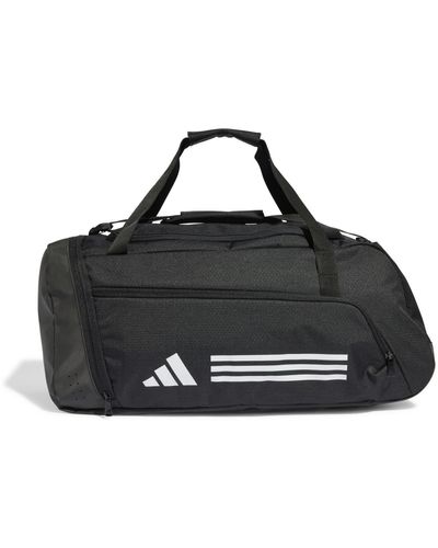 adidas Essentials-Bolsa de Lona de 3 Rayas - Negro