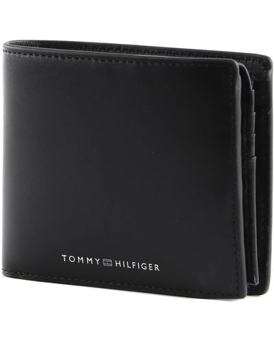 Tommy Hilfiger Hombre Cartera TH Modern Leather CC Flap & Coin Pequeña - Negro