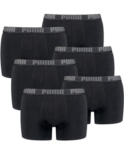 PUMA 6 er Pack Boxer Boxershorts Unterhose Pant Unterwäsche - Schwarz
