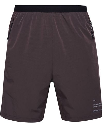 Superdry Train HYBRID Short Kapuzenpullover - Grau