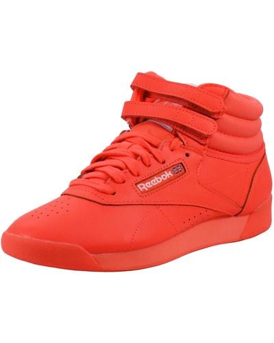 Reebok Freestyle Hi High Top Trainer - Red