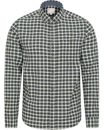 Mountain Warehouse Sleeved Shirt - 100% Organic Cotton Casual - Grey