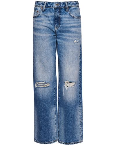 Superdry Mid Rise Wide Leg Jeans Hose - Blau