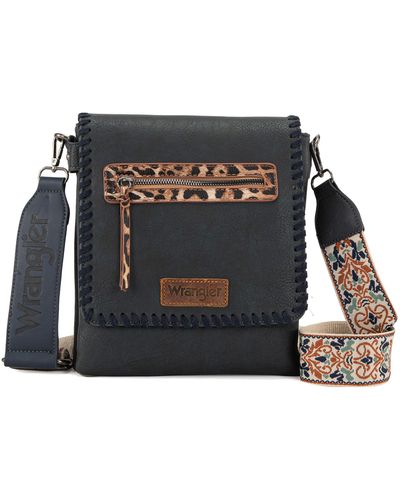 Wrangler Crossbody Bags For Medium Shoulder Handbags With Detachable Guitar Straps - Black