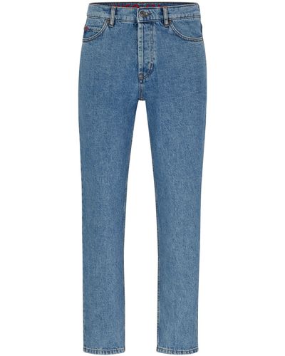 HUGO Blaue Tapered-Fit Jeans aus bequemem Stretch-Denim