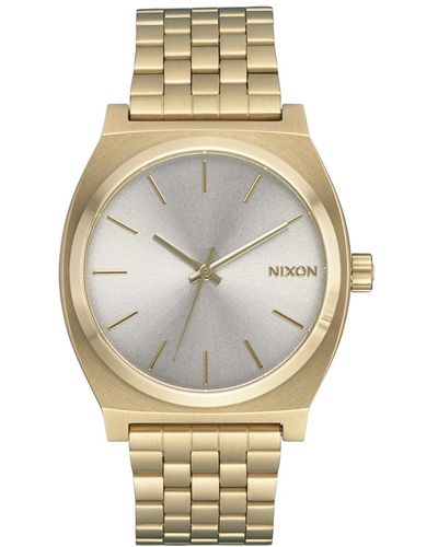Nixon Time Teller A045-100m Water Resistant Analog Fashion Watch - Metallic