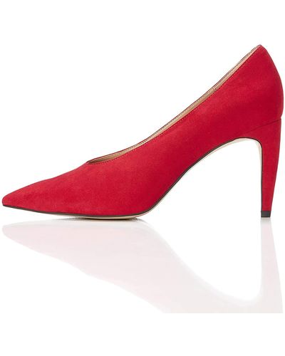 FIND Zapatos de Tacón con Empeine Alto para Mujer - Rojo