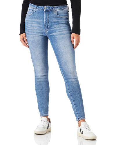 Calvin Klein Jeans HIGH Rise SUPER Skinny Ankle 506 Hose - Blau