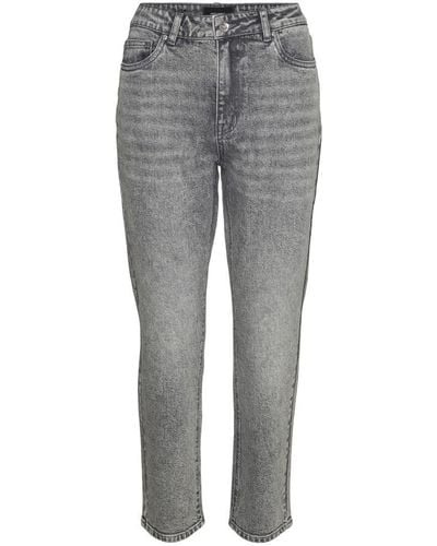 Vero Moda Vmbrenda straight fit high waist jeans - Grau