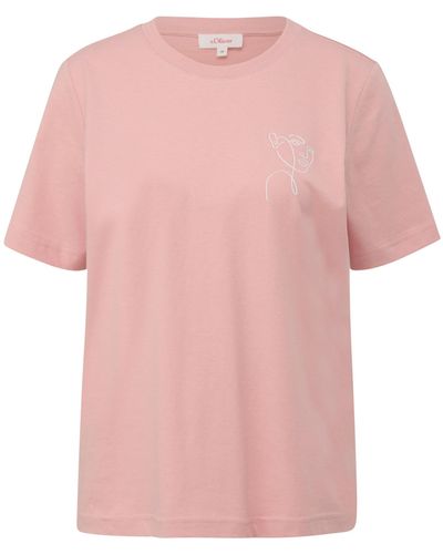 S.oliver 2147851 T-Shirt mit Detailprint - Pink
