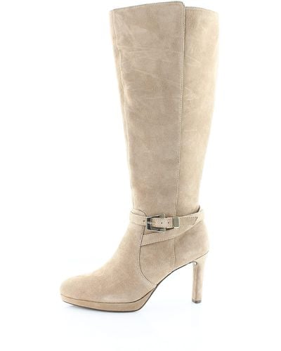 Naturalizer Taelynn Wide Calf Knee High Boot Taupe Suede 9 M - Natural