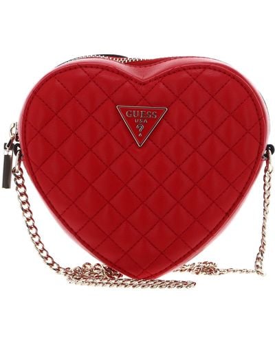 Guess Rainee Quilt Heart Bag Red - Rood
