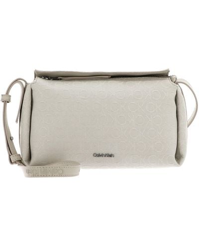 Calvin Klein Gracie Mini Bag Stoney Beige Jacquard Mono - Zwart