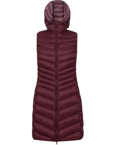 Mountain Warehouse Water-resistant Sleeveless Jacket With Microfibre Insulation & Side Pockets - For Spring Summer & Outdoors Burgundy Size - Purple