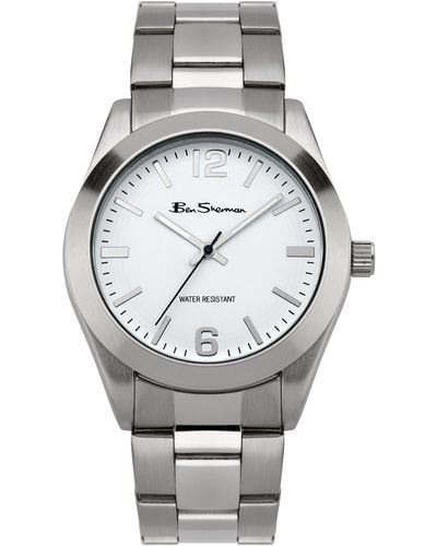 Ben Sherman Quartz Watch With Blue Dial Analogue Display And Silver Stainless Steel Bracelet Bs118 - Metallic