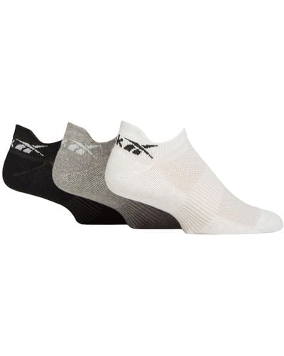 Reebok Unisex 'essentials' Trainer Sock - Mens & Ladies, Cotton, Sports Use, Cushioned, Arch Support, Plain, Pull-up Heel, 3 - White