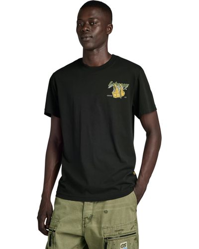 G-Star RAW Vest Back Graphic Camisetas - Negro