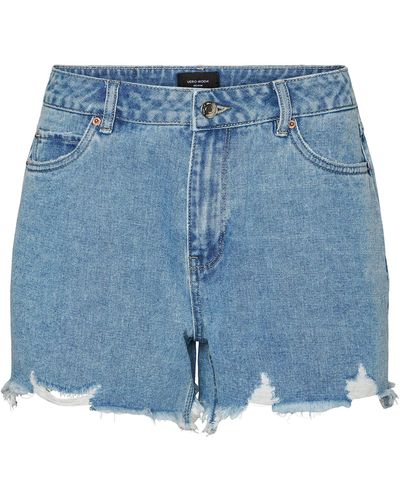 Vero Moda Vmzuri HR Loose Shorts Dst Noos Pantaloncini - Blu