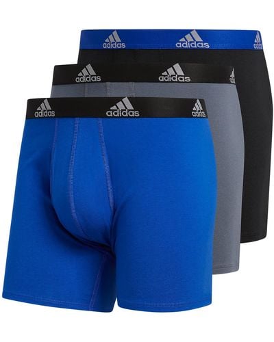 adidas Stretch Cotton Boxer Brief Underwear - Blue
