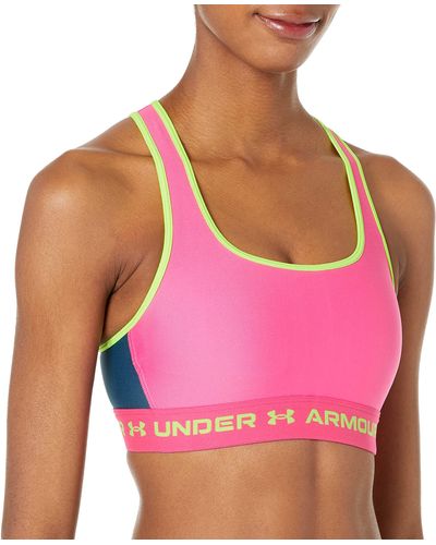 Under Armour 's Crossback Mid Impact Sports Bra - Pink
