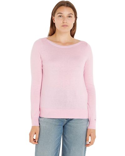 Tommy Hilfiger Pull Pull En Maille - Rose