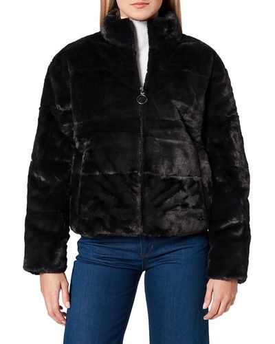 Vero Moda VMLYON Short Faux FUR Jacket Jacke - Schwarz