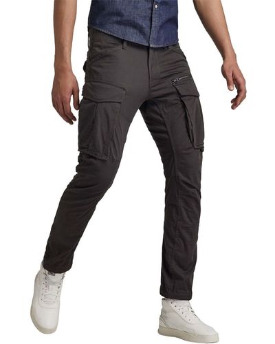 G-Star RAW Pantalones cargo tapered negros en 3D con cremallera Rovic