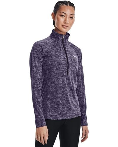 Under Armour Tech Twist 1⁄2 Zip Long-sleeve Pullover Sweatshirt - Purple